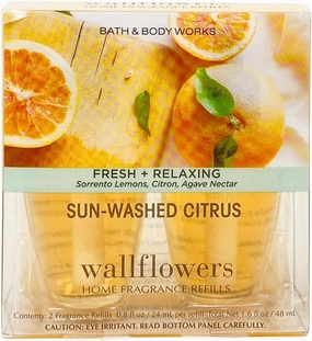 Bath & Body Works Sun-Washed Citrus Wallflowers Home Fragrance Refills - FRESH & RELAXING - 2 Pack