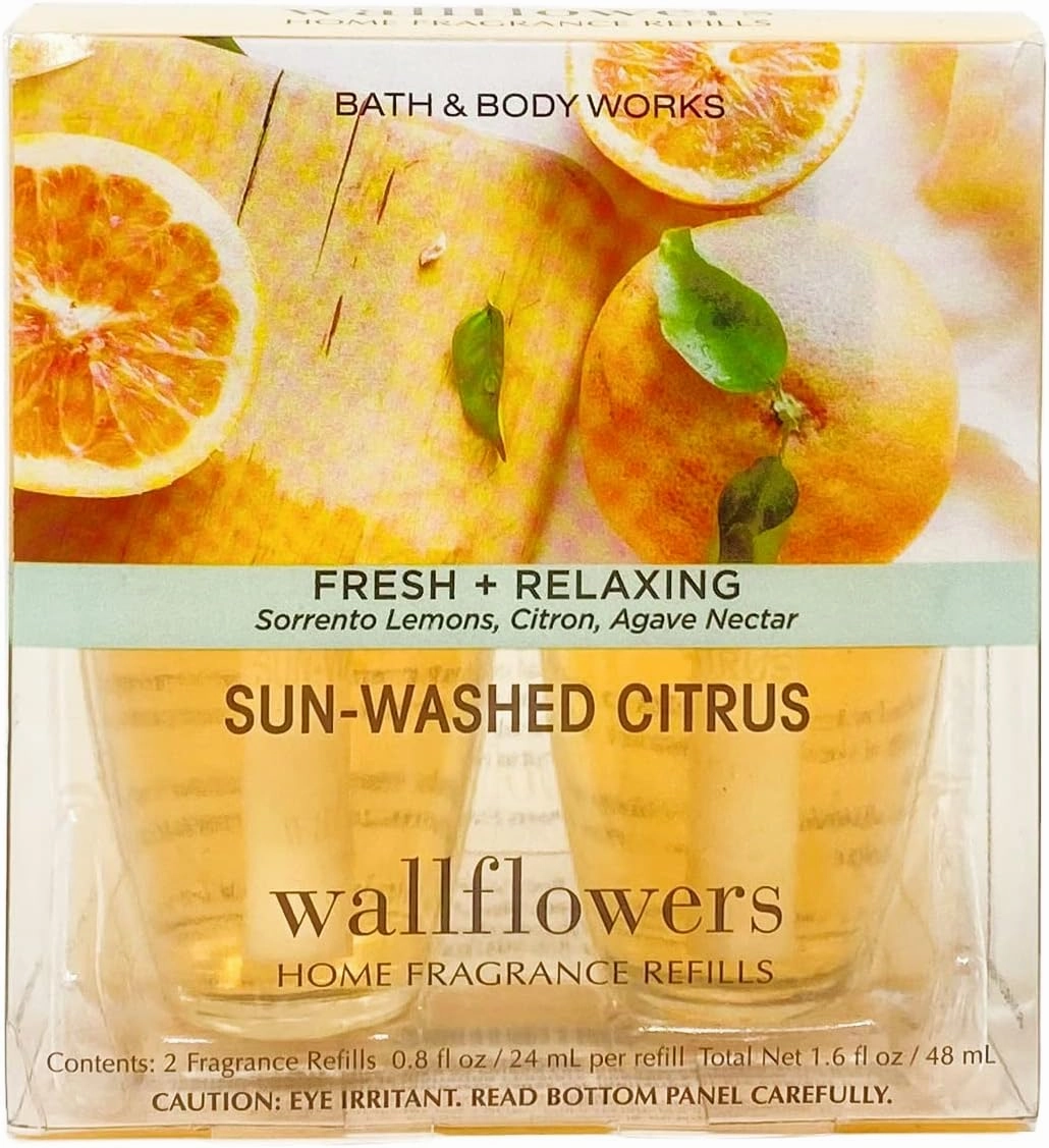 Bath & Body Works Sun-Washed Citrus Wallflowers Home Fragrance Refills - FRESH & RELAXING - 2 Pack