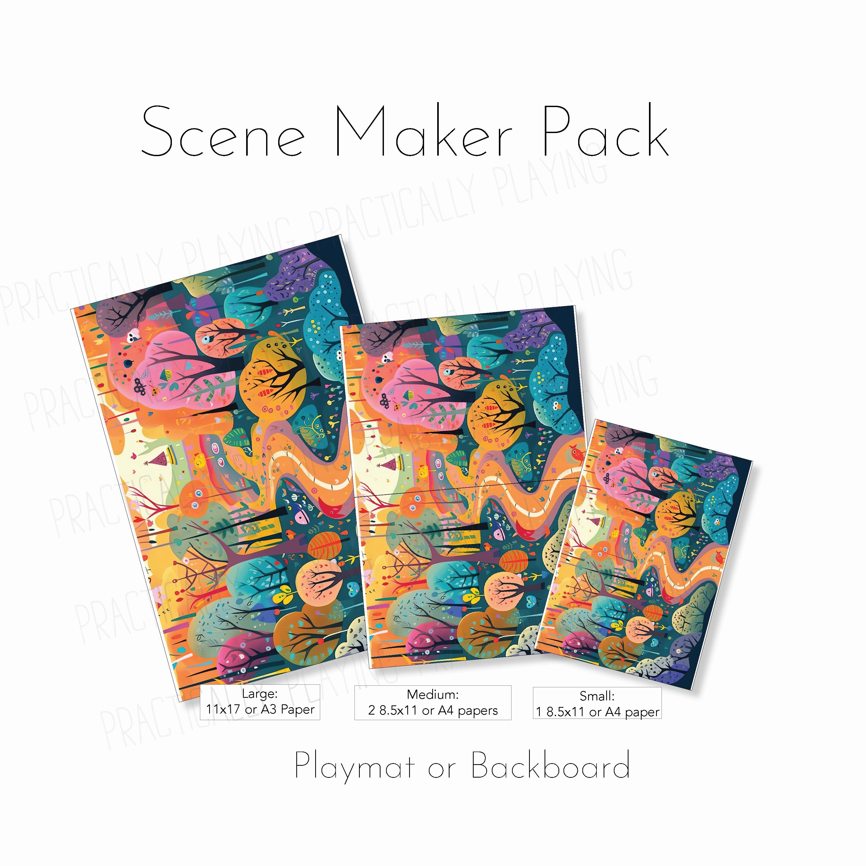 Beautiful Adventure House Pack Dollhouse Pack: Printable Dollhouse Insert and 2 Playmats- CRICUT PRINT AND CUT