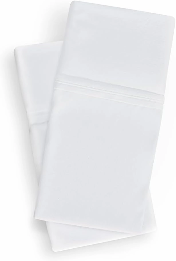 Bedgear Ver-Tex Pillowcase Set - Instant Cooling Pillow Covers with an Ultra-Soft Feel and a Powerband for a Secure Fit - Includes 2 Pillowcases - Queen - Bright White