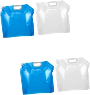 BESPORTBLE 2sets Collapsible Water Containers Large Volume Water Bag Screw Thread Lid for Hiking Biking Picnics 2pcs*2