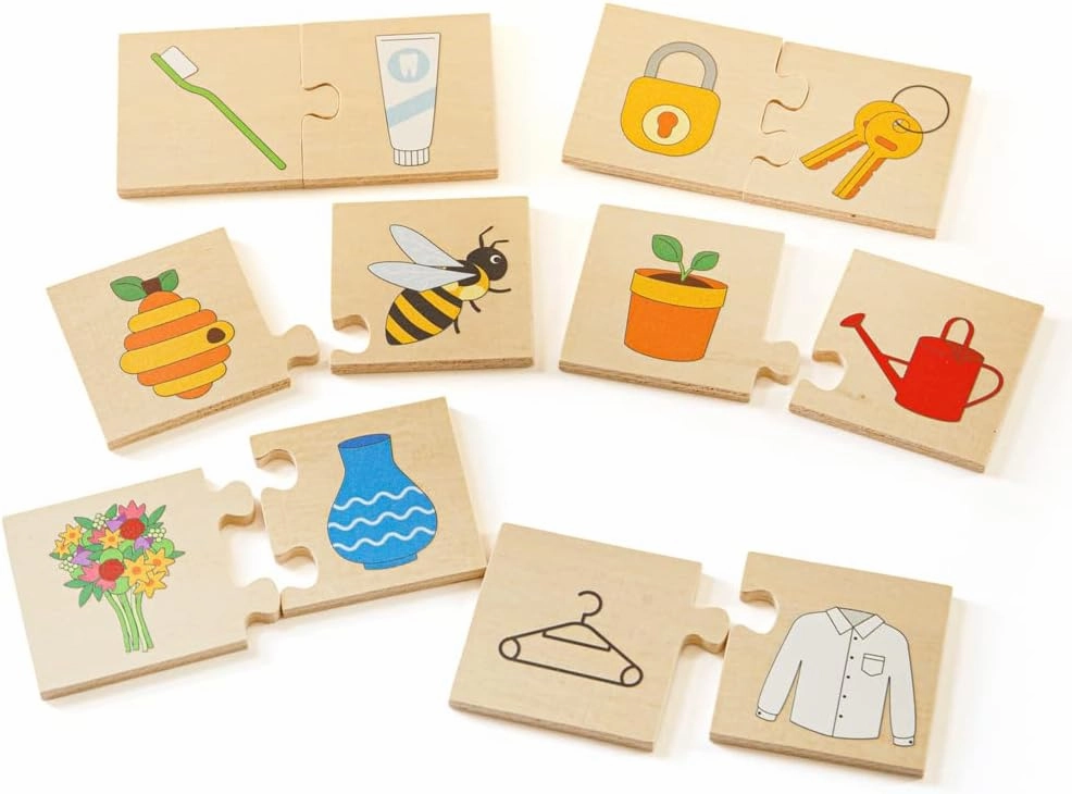 Bigjigs Toys, Things That Go Together Puzzle, Wooden Toys, Jigsaw Puzzle, Wooden Puzzle, Puzzle for Kids, Toddler Puzzles, Toddler Toys, Wooden Toys for 3 Year Olds