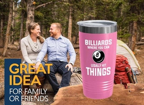 Billiard Pink Edition Viking Tumbler 20oz - Billiards - Pool Player Gifts Table Rail Balls Chalk Cue Sticks