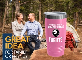 Billiard Pink Edition Viking Tumbler 20oz - Oh sure just - Pool Player Gifts Table Rail Balls Chalk Cue Sticks