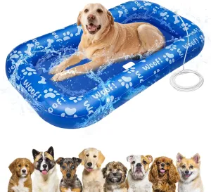 Biupky Inflatable Pool Floats for Dogs, Dog Pool Floats for Large Dogs Heavy Duty Up to 176 Lbs, Dog Float Swimming Pool Floats for Small, Medium and Large Dogs