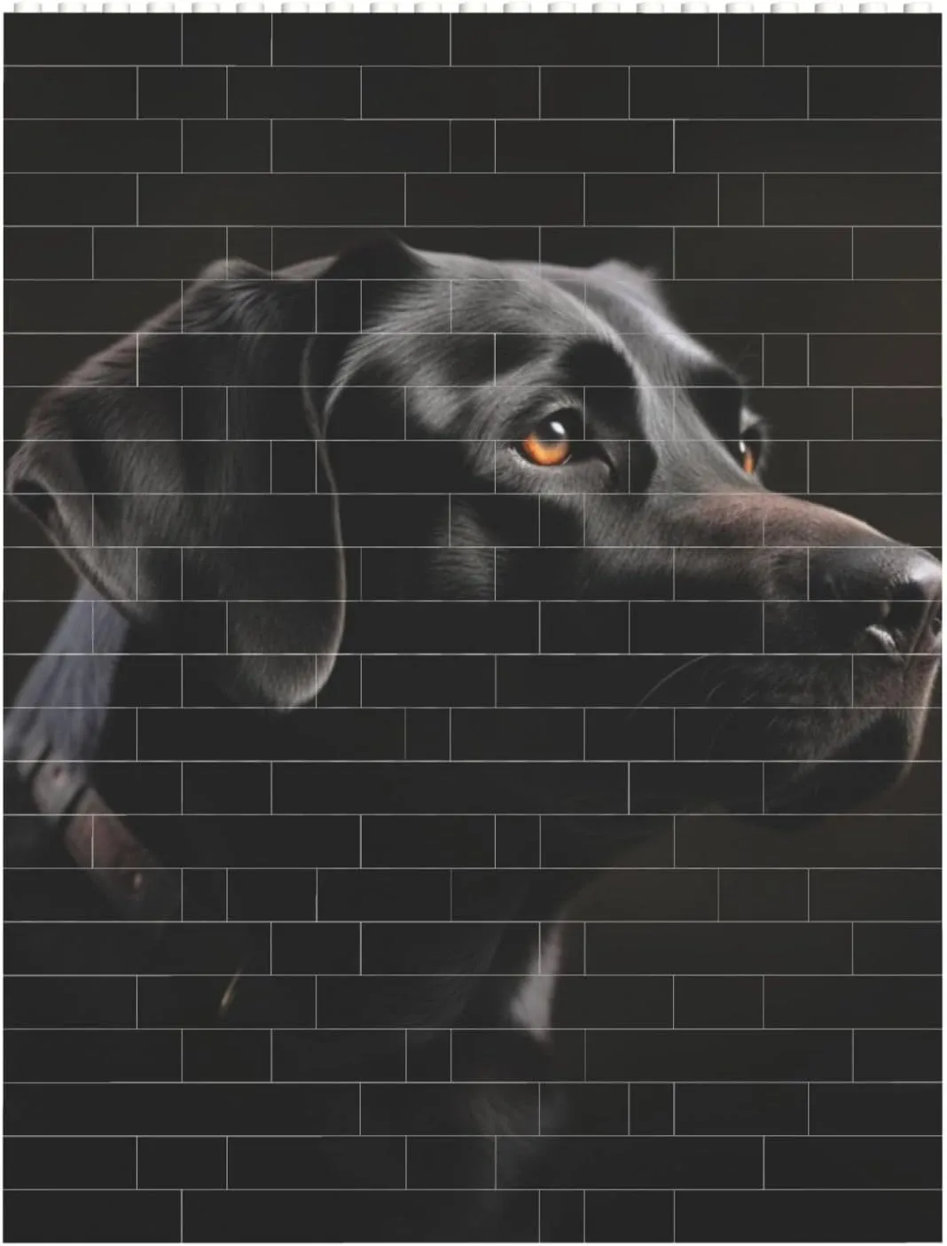 Black Labrador Building Block Puzzle Personalized Building Bricks for Adults Square Shaped DIY Brick Block Puzzles Valentine's Day Gifts for Home Decor Brick Puzzle
