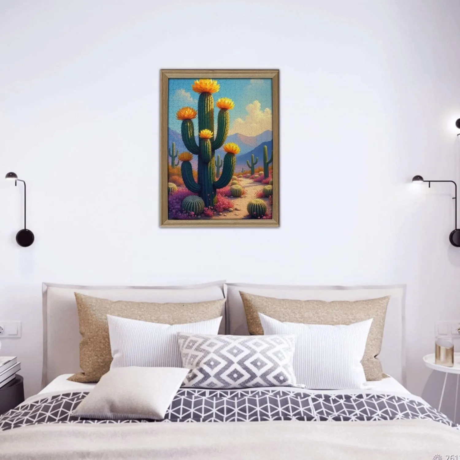 Blooming Desert Cactus 500 Piece Adult Jigsaw Puzzle Challenging and Relaxing Puzzle for Adults Vibrant Colors & Quality Pieces Great Gift Idea for Puzzle Lovers Fun Family Activity.