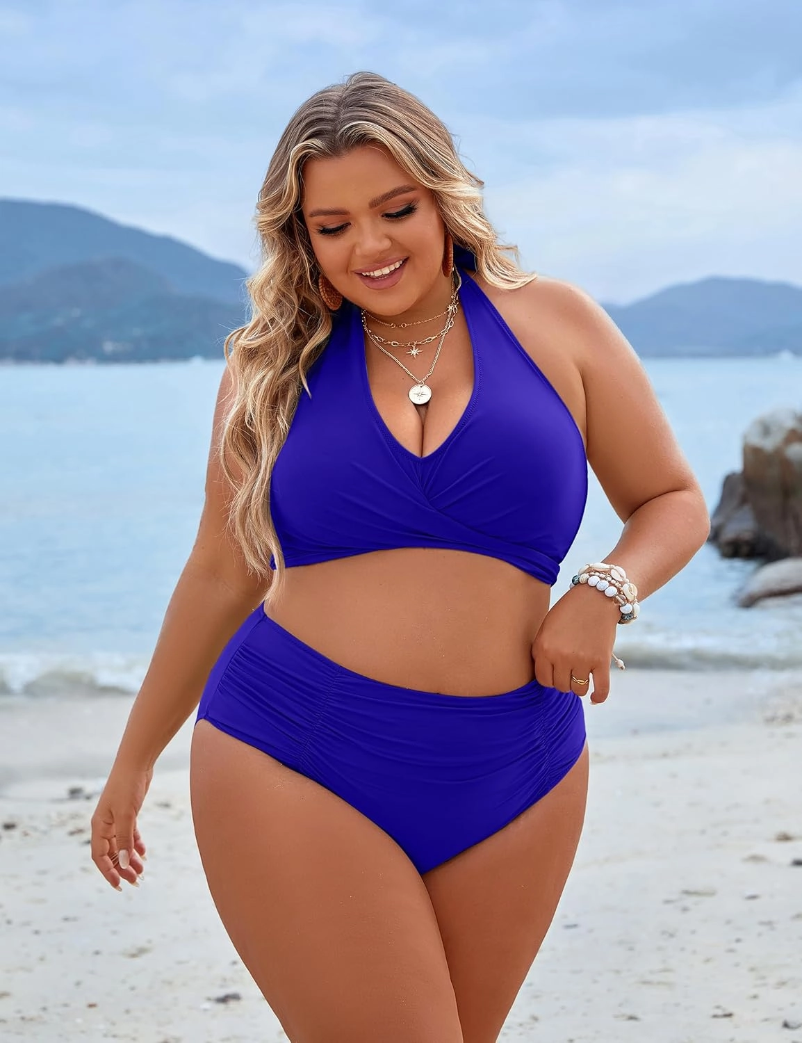 Blooming Jelly Womens Tummy Control Bathing Suits Modest High Waisted Bikini Sets Cute Halter 2 Piece Swim Suits 2025