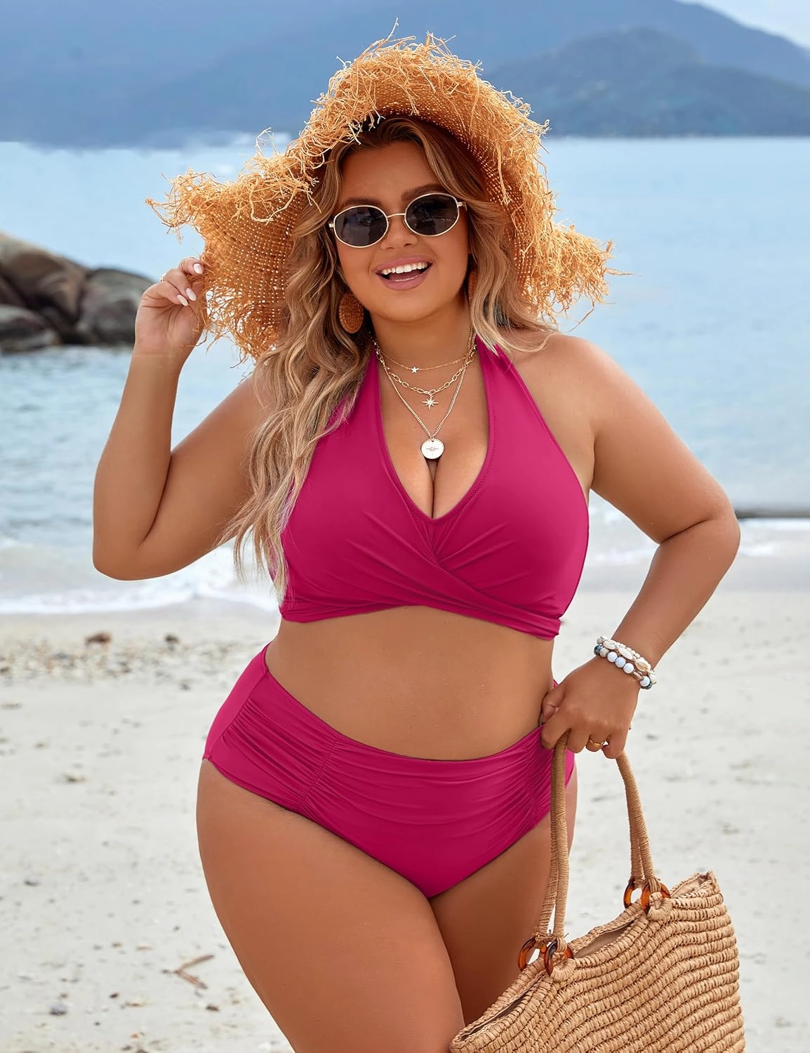 Blooming Jelly Womens Tummy Control Bathing Suits Modest High Waisted Bikini Sets Cute Halter 2 Piece Swim Suits 2025