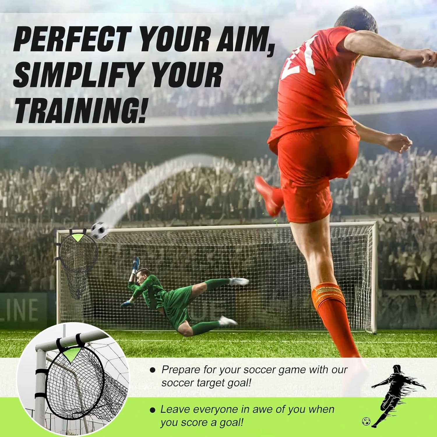 BOHEN Soccer Targets Goal Set of 2pc - Pop-up Portable Top Bins Target - Shooting Accuracy Training Soccer Goal for Endless Fun and Skill Building with Carrying Bag