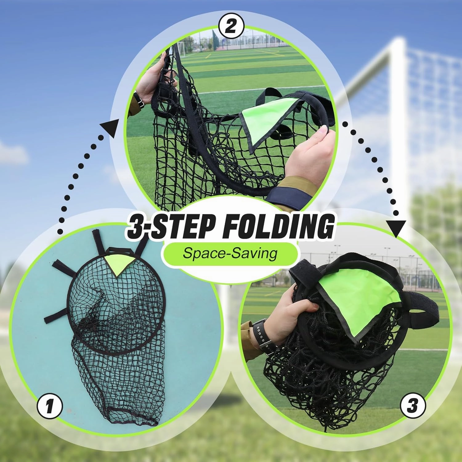 BOHEN Soccer Targets Goal Set of 2pc - Pop-up Portable Top Bins Target - Shooting Accuracy Training Soccer Goal for Endless Fun and Skill Building with Carrying Bag