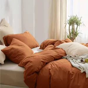 Boho Comforter Full Size Burnt Orange, 3 Piece Soft Terracota Modern Bedding Set, Lightweight Caramel Rust All Season Bed Quilt Blanket with 2 Pillow Shams for Women Men