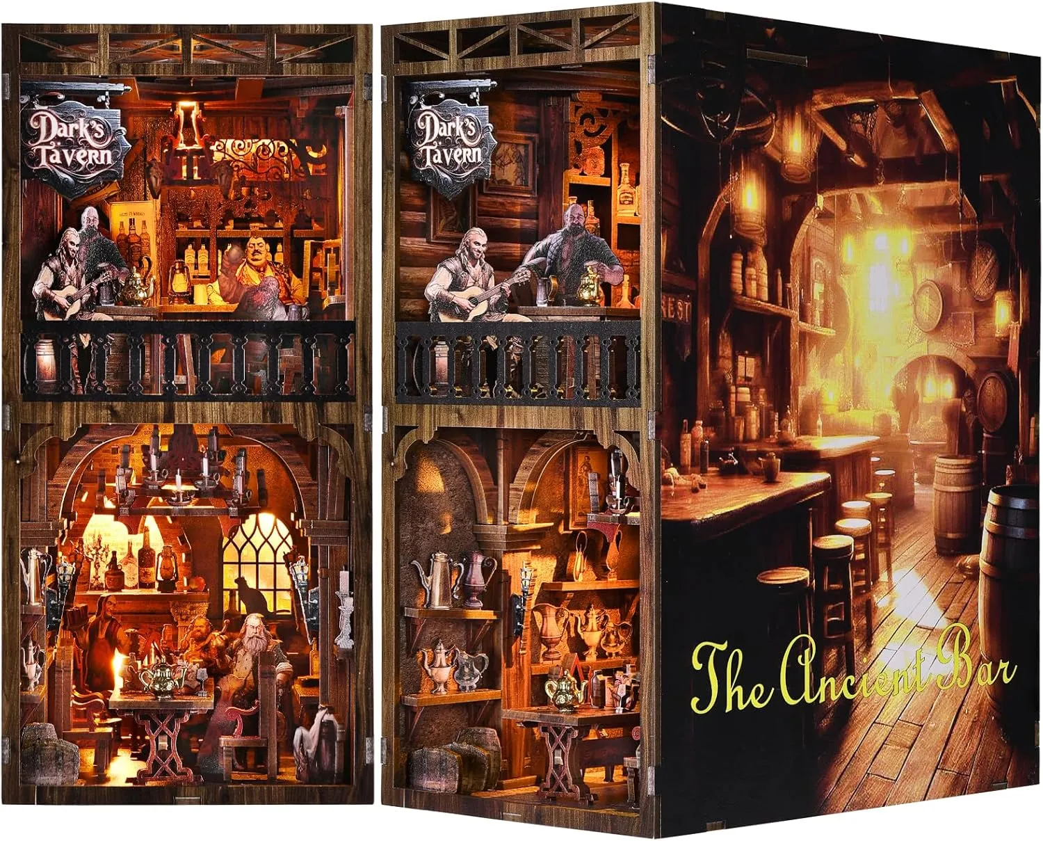 Book Nook Kit, Book Nook Kits for Adults DIY Booknook Model Build, DIY 3D Wooden Puzzle Bookend Booknook Bookshelf Insert Miniature Dollhouse Kit for Home Decoration