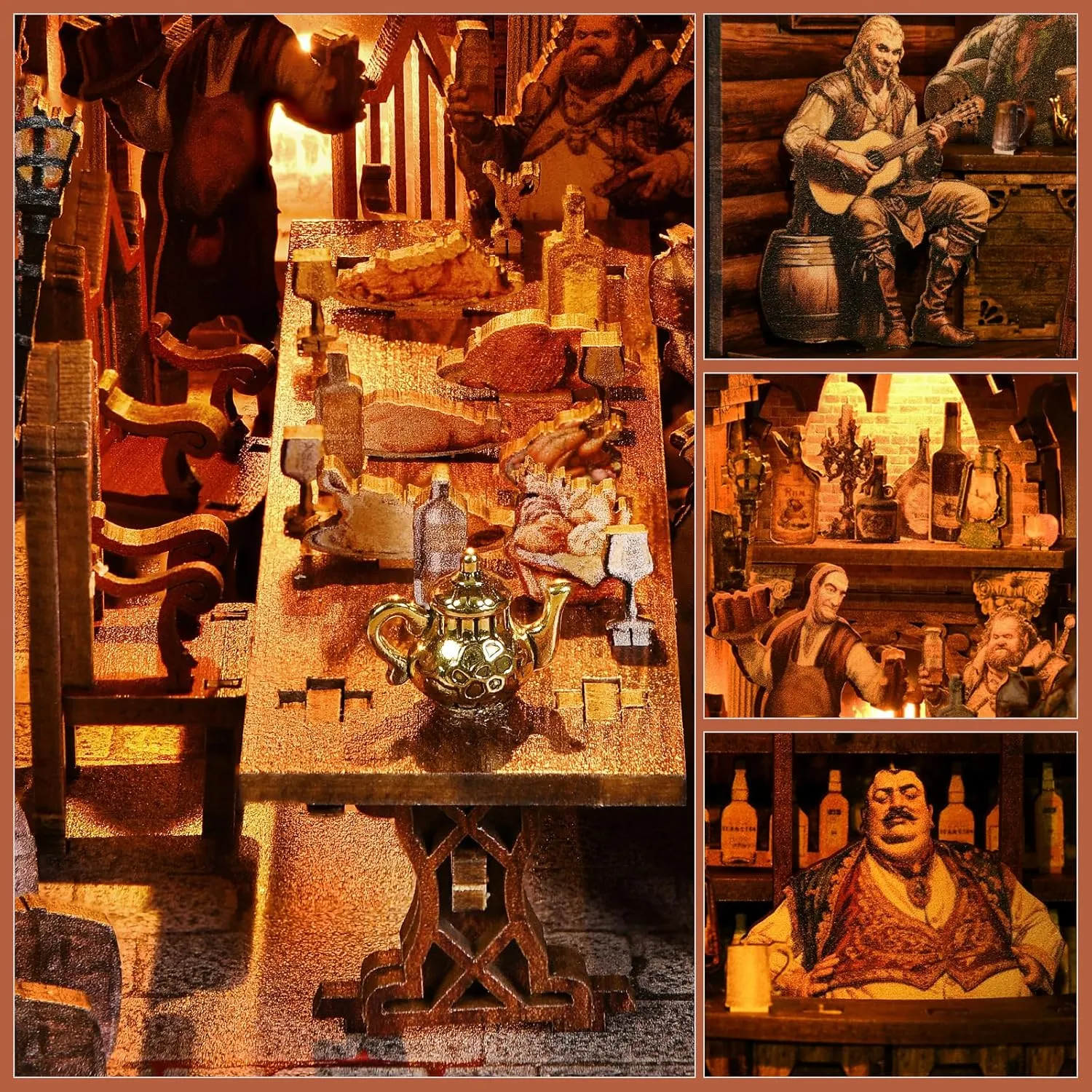 Book Nook Kit, Book Nook Kits for Adults DIY Booknook Model Build, DIY 3D Wooden Puzzle Bookend Booknook Bookshelf Insert Miniature Dollhouse Kit for Home Decoration