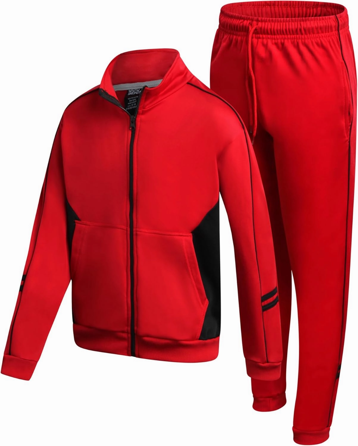 Boys' Tricot Jogger Set - 2 Piece Active Performance Zip-Up Tracksuit Set (Size: 4-18)