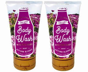 Bright Autumn Blooms Moisturizing Creamy Body Wash with Pure Honey Duo Set - Includes 2 Creamy Body Washes - Full Size