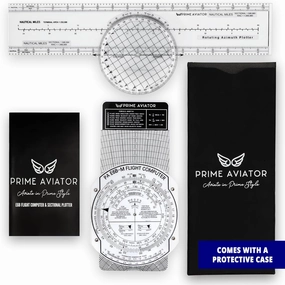 Bright E6B Flight Computer – Easy-to-Read Pilot Tool with Aviation Plotter, Guidebook & Case – Accurate Flight Planning for IFR/VFR Training – Flight Bag Essential
