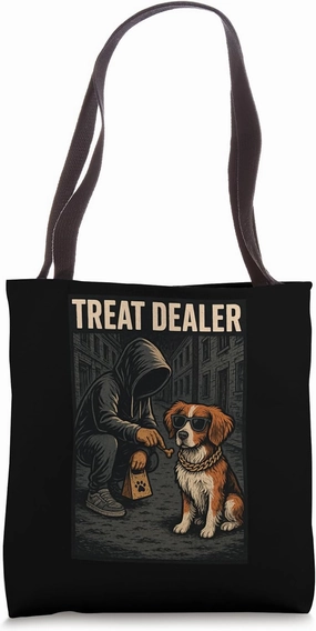 Brittany Spaniel Treat Dealer Parody Humor Dog Lover Tote Bag