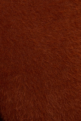 Brown Fluffy Knit Shorts