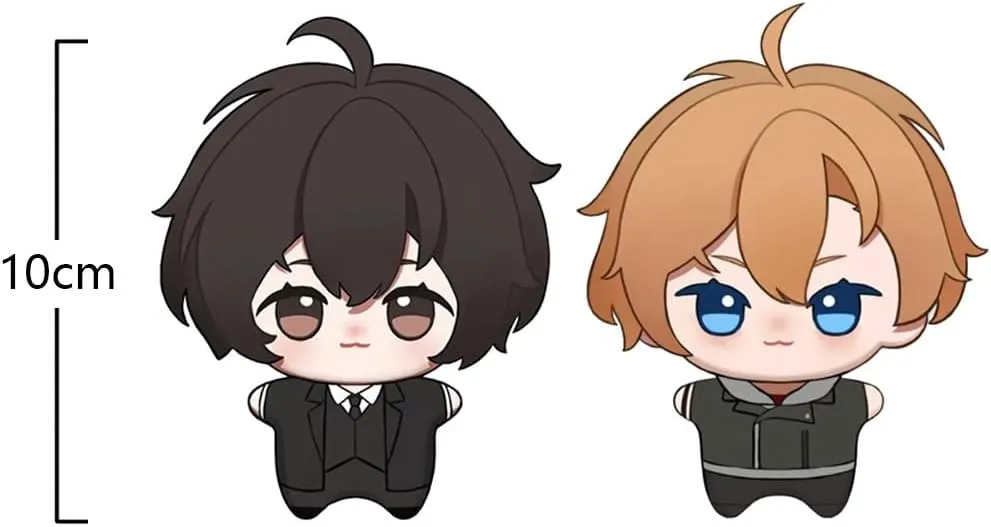 BSD Plush Dazai Osamu Soft Figure Cute Nakahara Chuuya Anime Stuffed Figure 3.94" Plush Keychain Pendant Ornaments Backpack Keychain