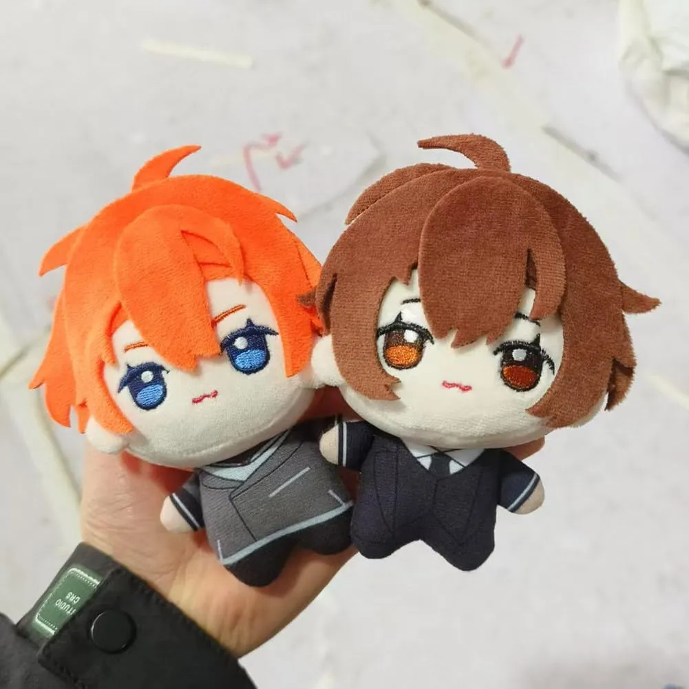 BSD Plush Dazai Osamu Soft Figure Cute Nakahara Chuuya Anime Stuffed Figure 3.94" Plush Keychain Pendant Ornaments Backpack Keychain
