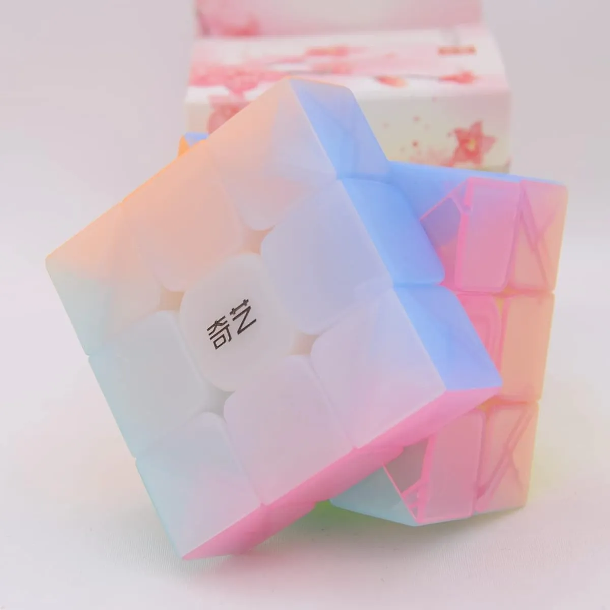 Bukefuno QY Toys 3x3 Warrior W Jelly Cube Magic Transparent Puzzle MoFangGe 3x3x3 Jelly Cube Stickerless Speed Cube Toy