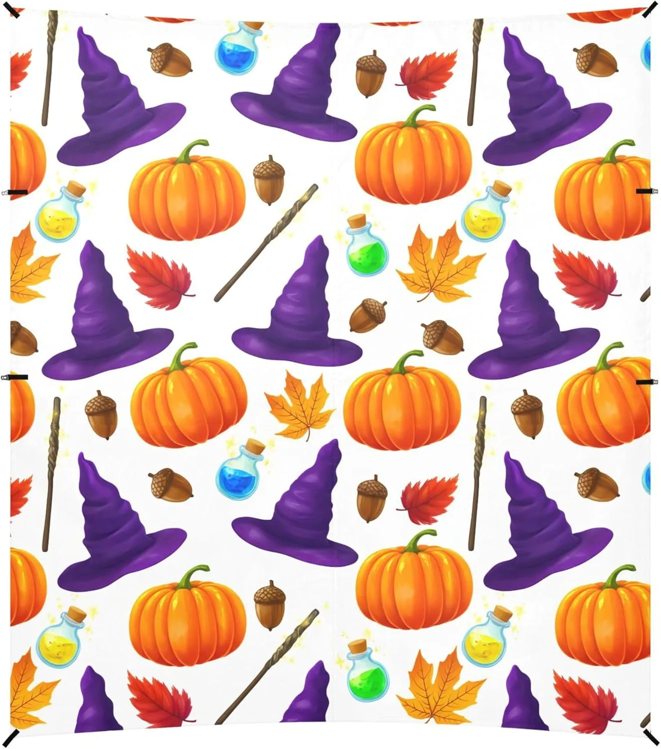 Burbuja Pumpkins Witch Hat Beach Canopy Windproof Beach Tent Sun Shade with 4 Sandbags & Sand Shovel, Portable Sun Shelter for Family Camping Picnic