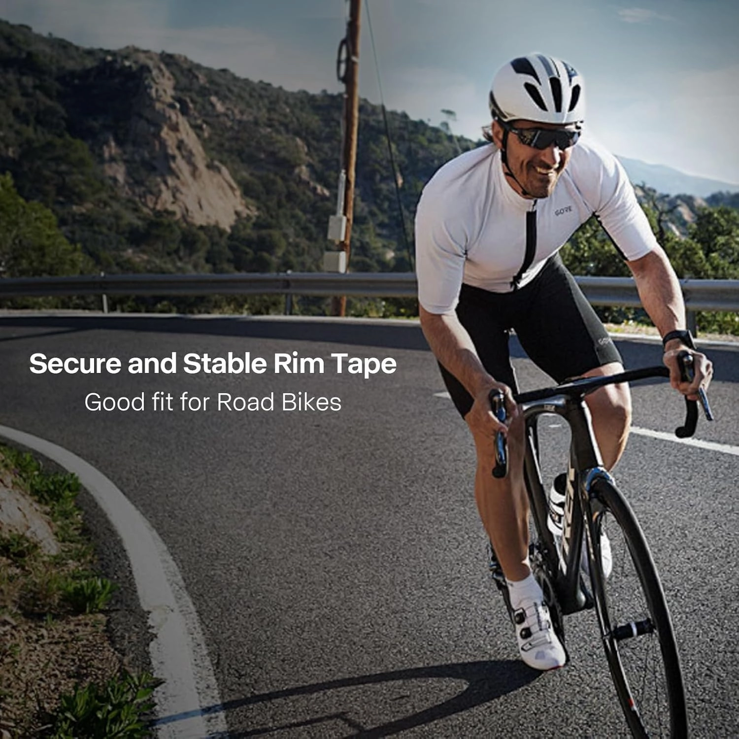 BWSHLF Tubeless Rim Tape 2 Rolls, 23mm x 10m, 19, 21, 25, 27, 29 and 31mm Options, Bike Rim Tape Strong Adhesion with 12pcs Seal Patches for Mountain and Road Bikes