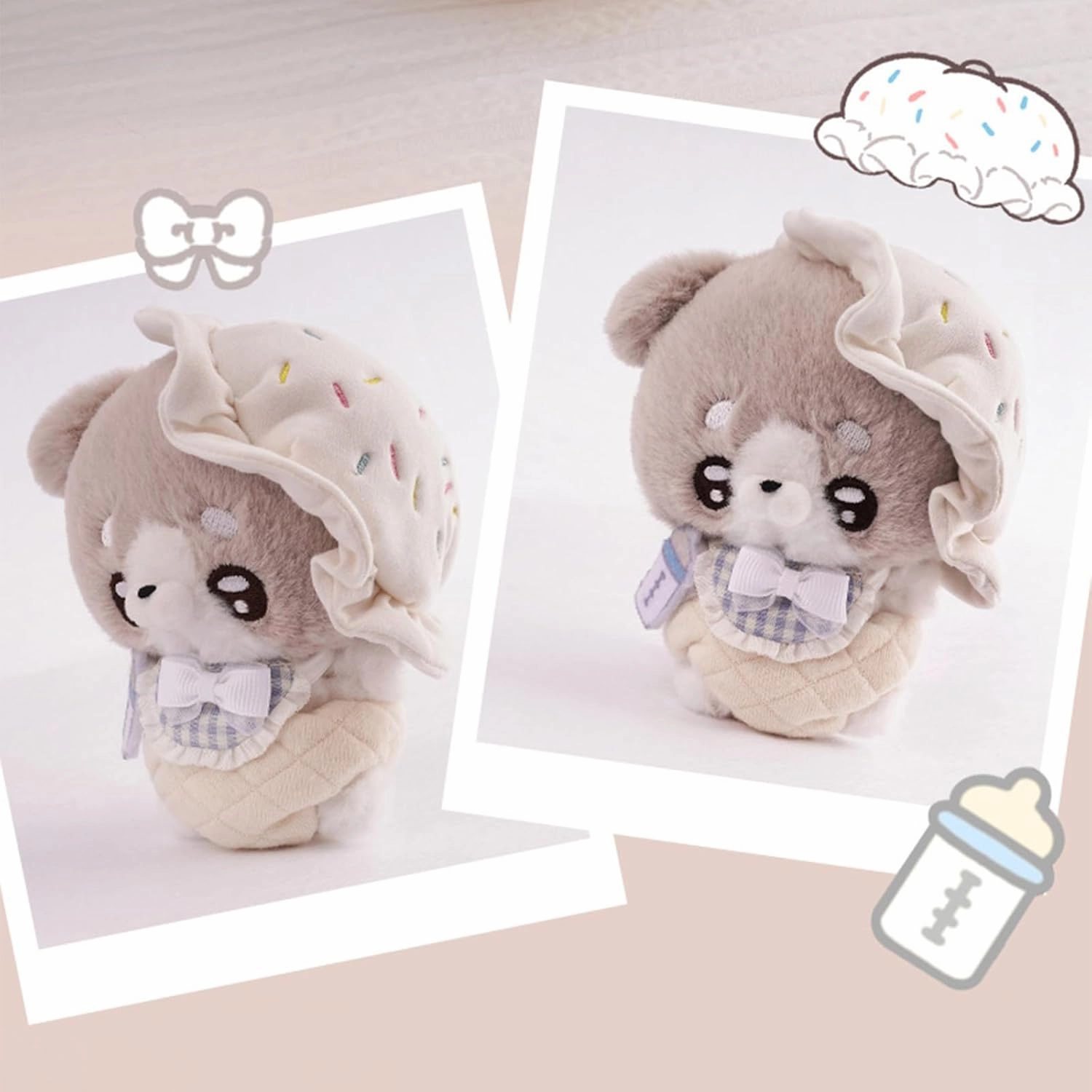 CALEMBOU Anime Plush Doll, 5.5'' Handspupu Series Kawaii Animals Plush Figure, Cute Stuffed Doll Collectible Plush Toys Christmas Birthaday Gifts for Girl (Puppy)
