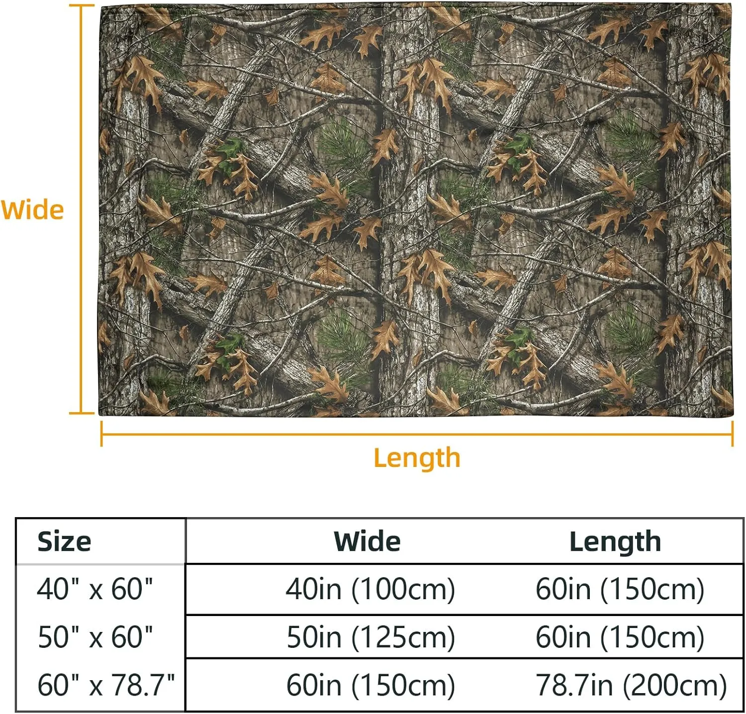 Camo Throw Blanket for Couch Sofa Soft Cozy Blankets Fleece Warm Lightweight Bedding Blanket for Living Room Travel