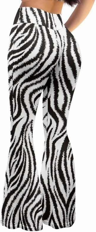 Camo Flared Leggings for High Waist Tummy Control, Women's Yoga Pants, Female Soft Lounge Pants for Sports Gym