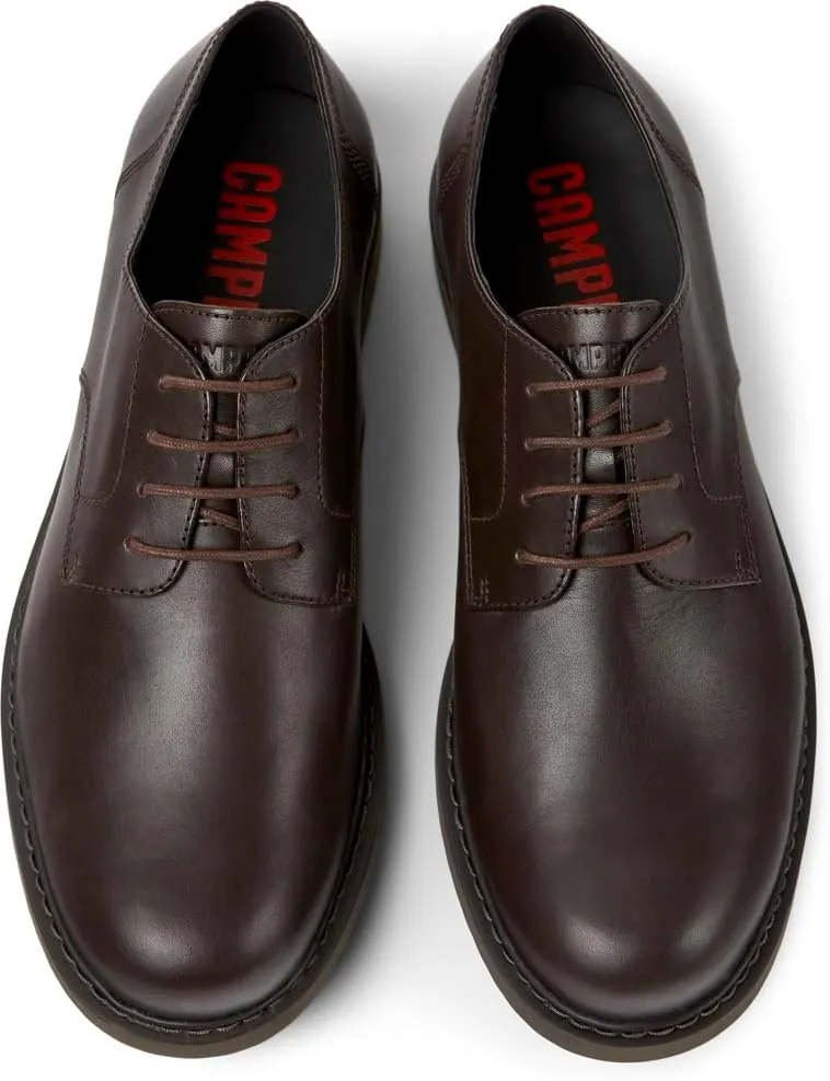 Camper Neuman Blucher Dress Shoes for Men - Ultra-Comfortable Round Toe Leather Men’s Shoes with Breathable Lining and Lightweight EVA Outsoles