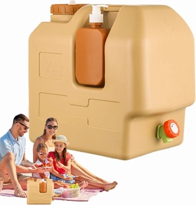Camping Water Container With Lotion Dispenser - 5 Gallon Portable Water Carrier For Camping Hiking | Picnic Supplies 34.5x34x23.5cm