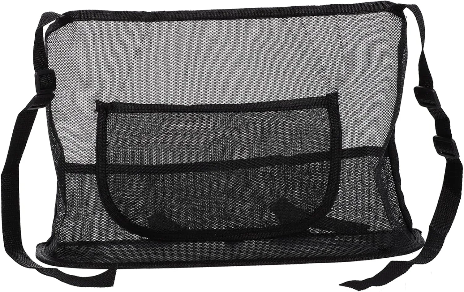 Car Net Pocket Handbag Holder Mesh Organizer for Back Seat Flexible Car Purse Pocket with Belts Car Accessory for Travel and Pet Barrier Upgrade Version
