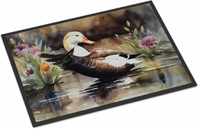 Caroline's Treasures DAC3203MAT Common Eider Duck Doormat Front Door Mat Indoor Outdoor Rugs for Entryway, Non Slip Washable Low Pile, 18H X 27W
