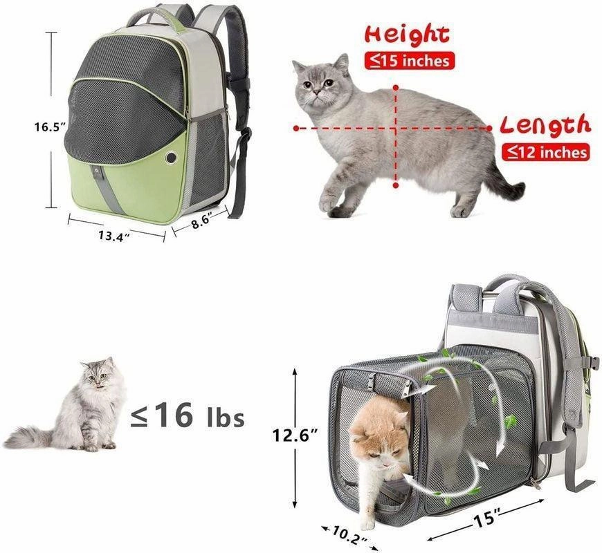 Cat Carrier Bag Foldable 4 Color Expandable Backpack