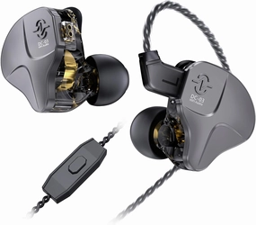 CCZ DC03 in Ear Monitor Headphones, IEM Earphones Wired Earbuds without Microphone, Noise Cancelling inear Headphones Wired, 1DD Powerful Bass HiFi Ear Buds, IEM for Gaming Music (Gun, with Mic)