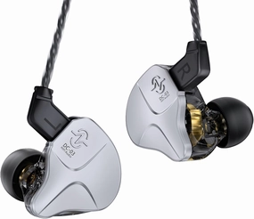 CCZ DC03 in Ear Monitor Headphones, IEM Earphones Wired Earbuds without Microphone, Noise Cancelling inear Headphones Wired, 1DD Powerful Bass HiFi Ear Buds, IEM for Gaming Music (Silver, without Mic)