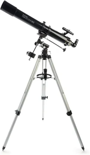 Celestron 21048 PowerSeeker 80EQ Refractor Telescope - Includes Two Eyepieces, Erect Image Diagonal, 3X Barlow Lens, Height-Adjustable Tripod and Deluxe Accessory Tray, Black