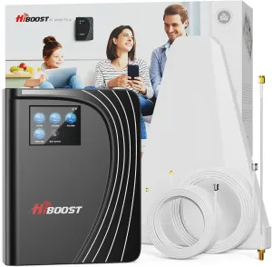 Cell Phone Booster, 4G LTE 5G Cell Phone Booster with LCD Touch Screen Cover 4,500 Sq Ft for Home Office All U.S. Carriers Verizon, AT&T, T-Mobile 65dB High Gain Support All Band | FCC Approved
