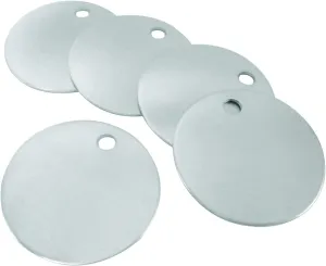 CH Hanson Metal Stamping Blanks – 1-1/2” Blank Tags with Holes, Name & Pet Tags, Label Equipment - Model 1098A, Durable 18-Gauge Aluminum (100 Count)