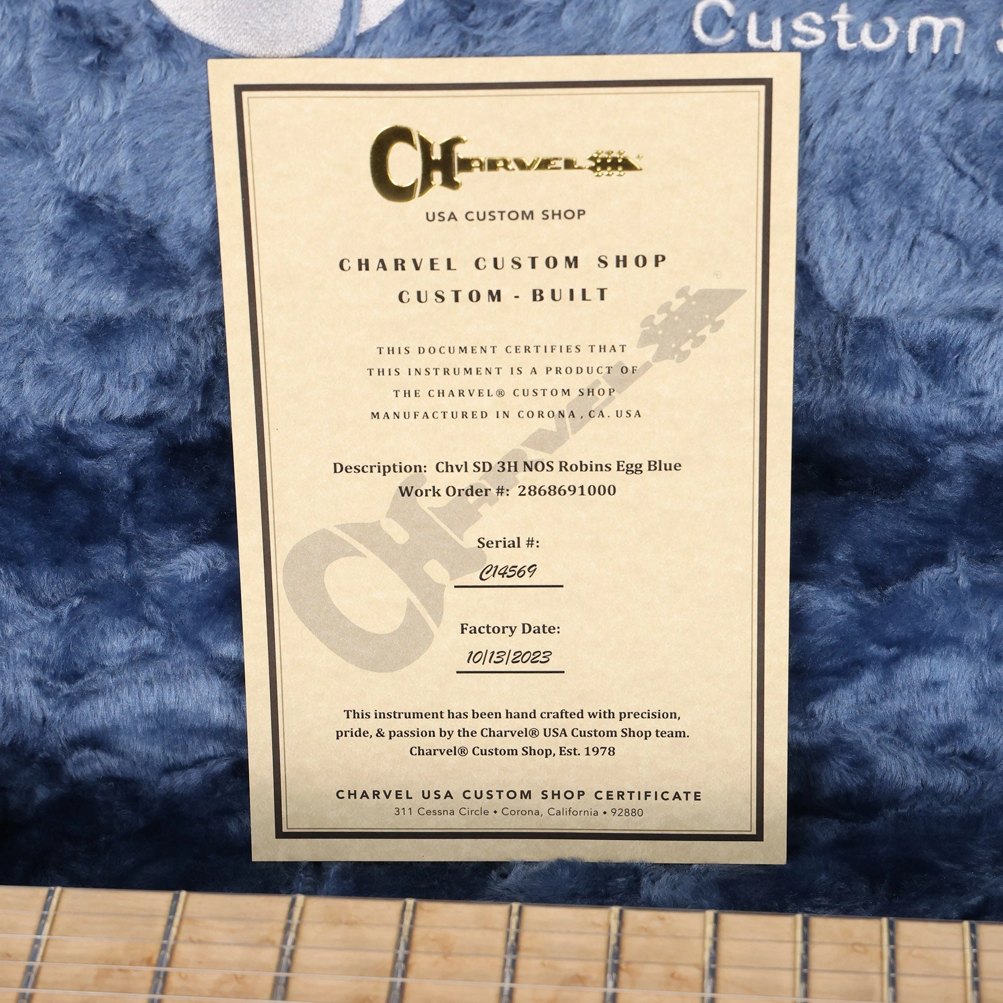 Charvel Custom Shop San Dimas Robins Egg Blue with Matching Headstock