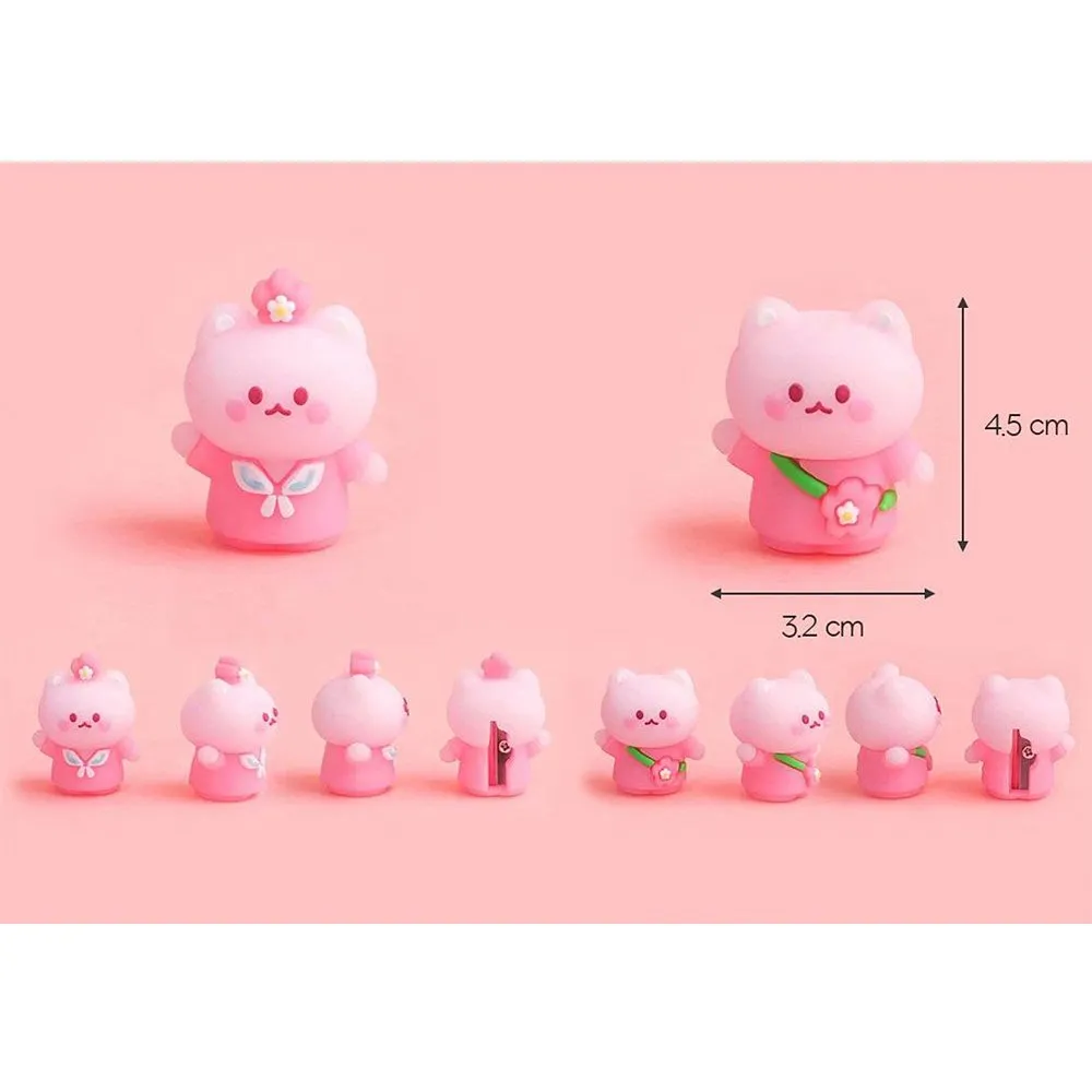 Cherry Blossom Cat Figure Pencil Sharpener