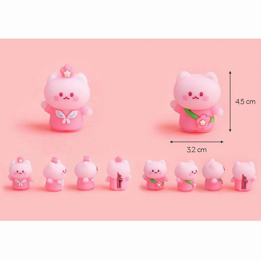 Cherry Blossom Cat Figure Pencil Sharpener