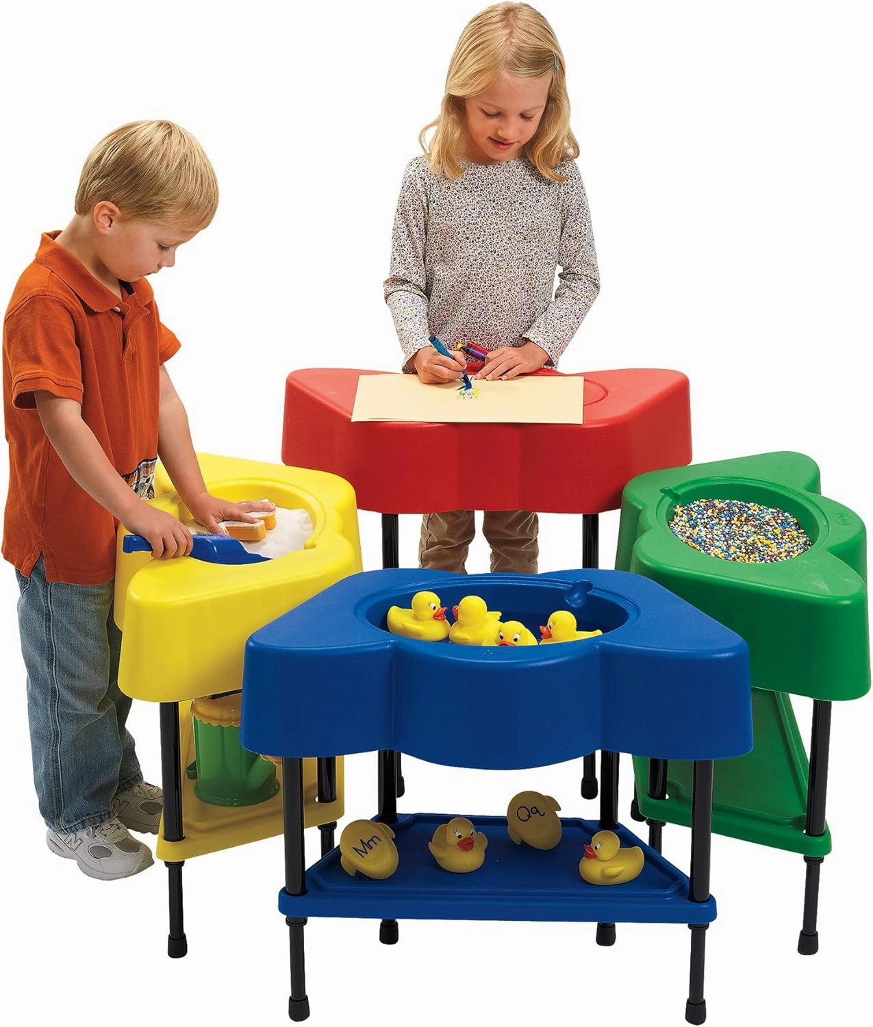 Children's Factory Adjustable Sensory Table with Lid Set, Sand and Water Activity for Kids, Preschools, Daycares, Outdoor Play
