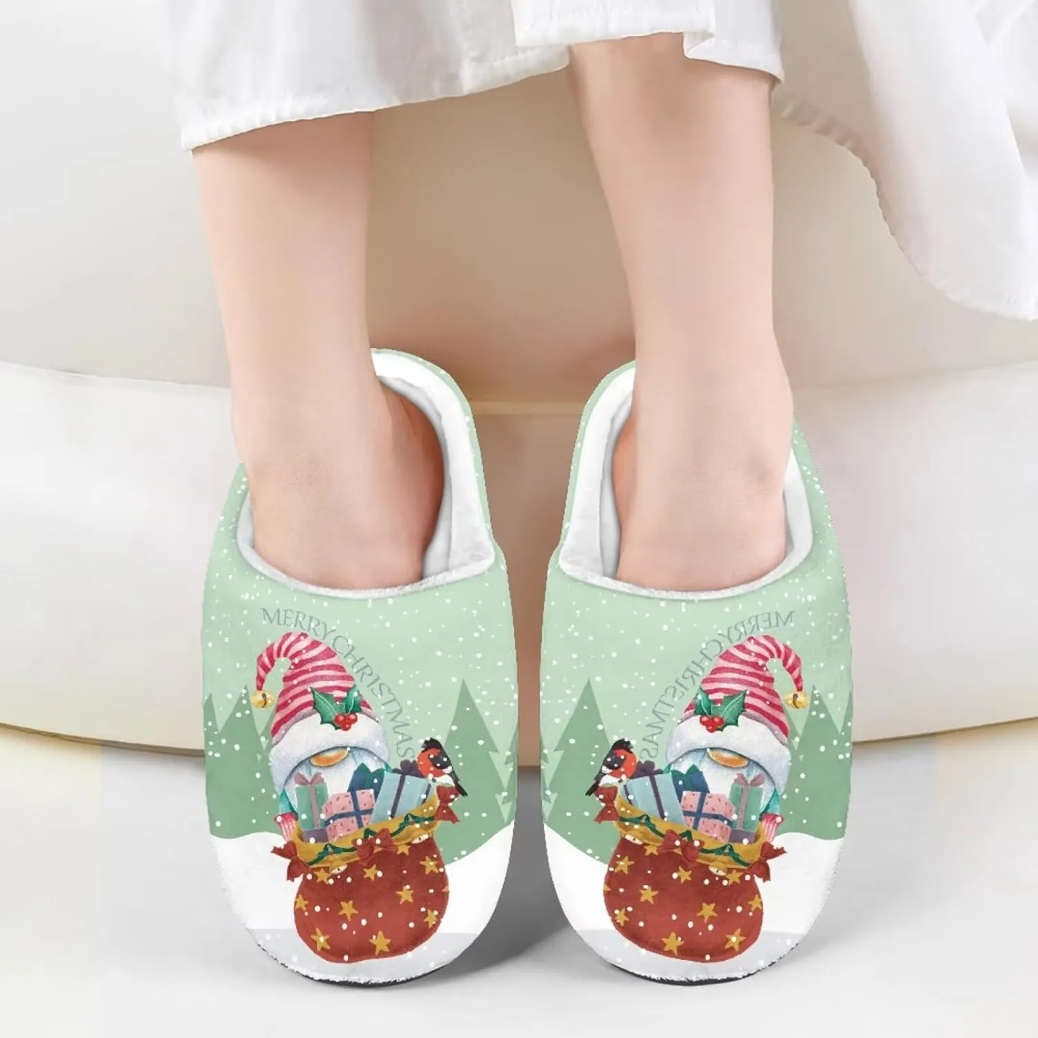 Christmas Slippers Christmas Slippers for Family Non-Slip Home Shoes for Men Woman
