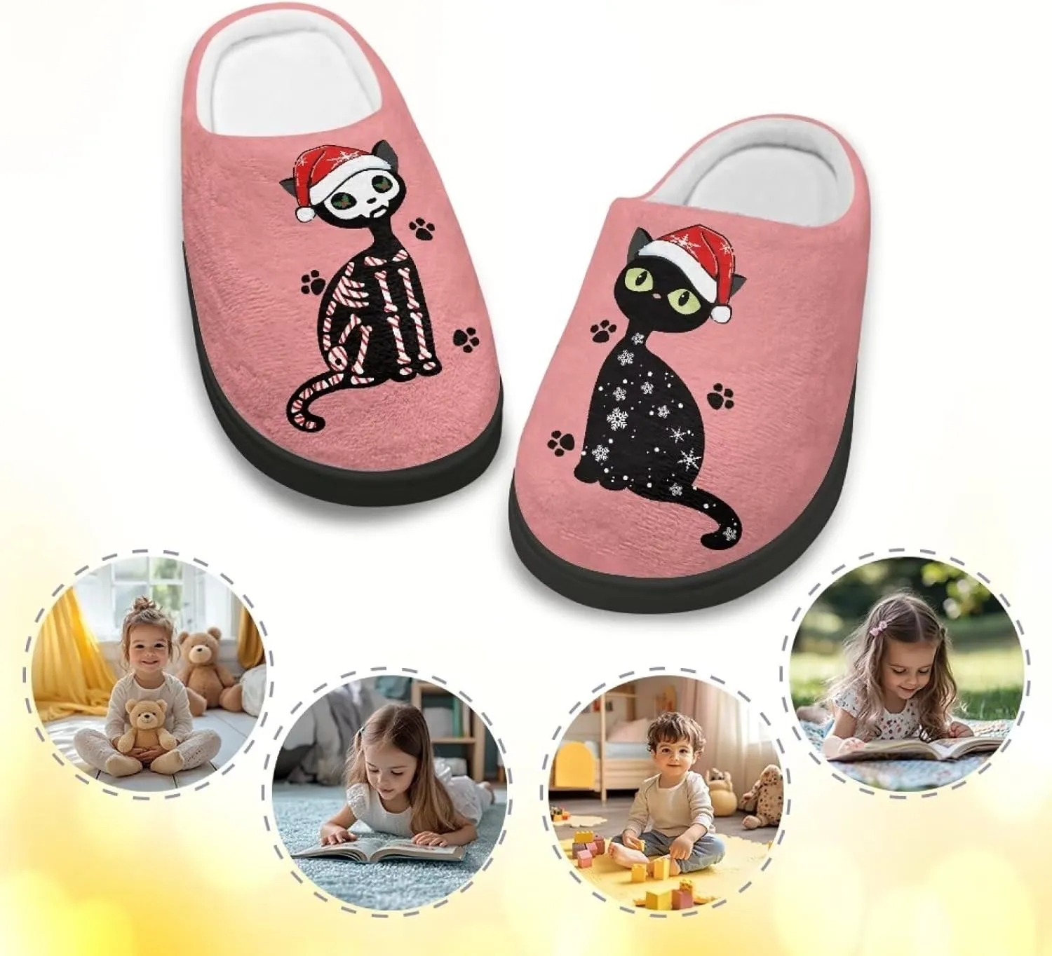 Christmas Slippers Christmas Slippers for Family Non-Slip Home Shoes for Men Woman