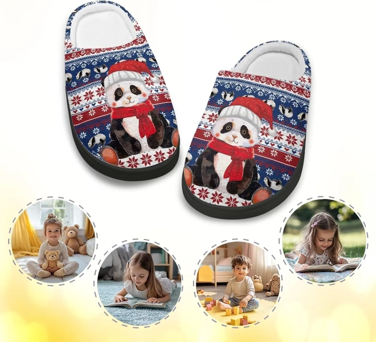 Christmas Slippers Christmas Slippers for Family Non-Slip Home Shoes for Men Woman