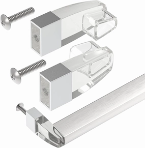 Clear Acrylic Shower Door Towel Bar Brackets Fit for Alumax/Basco Framed Sliding Glass Shower Door Towel Rod, Sliding Doors Replacement Parts with Bright Chrome Sleeve, Set of Two Brackets
