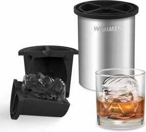 Clear Ice Cube Maker - 2" Trump - Stainless Steel Clear Ice Maker - Compact Design - for Old Fashioned Whiskey Gifts, Cocktail, Bourbon